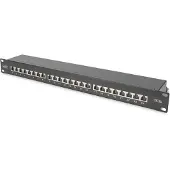 Digitus DN-91624S-EA-B, Cat6a, RJ-45, Noir, 1U, 482,6 mm, 44 mm