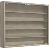 VCM AgisaL glazen vitrines wandmontage 2 schuifdeuren eik decor.