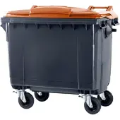 ESE Afvalcontainer 660 liter grijs met oranje deksel