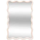 Atmosphera Wandspiegel Waves - beige - 60 x 38 cm - kunststof/glas - hangspiegel - ophangbaar