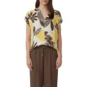 s.Oliver Blouse crème / chocoladebruin / donkergeel