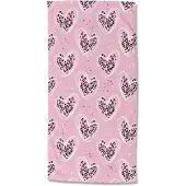 Good Morning Kinder Strandlaken Velours Femke 75x150cm - pink