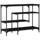 vidaXL Wandtafel met schappen 100x35x75 cm zwart