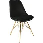 Kick Collection Kuipstoel Velvet Zwart - Goud Frame