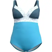 Ulla Popken Badpak turquoise / pastelblauw / petrol