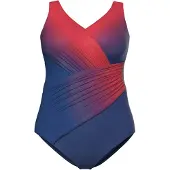 Ulla Popken Badpak indigo / donkerblauw / rood