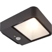 MEGATRON Wandia LED-zonne-wandlamp, sensor, zwart, Aluminium, solar buitenlamp