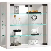 VCM VitrosaS vitrinekast wandmontage 2 glazen deuren wit.