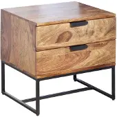 Wohnling Nachtkastje sheeshamhout metaal 50 cm