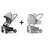 Mutsy Nexo Plus 2-in-1 Kinderwagen - Reiswieg en Zitje inbegrepen - Compact - Lichtgewicht Frame - Concrete