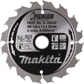 Makita Cirkelzaagblad Hout Specialized 136x20x1,5 16T