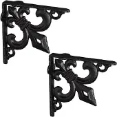 Relaxdays planksteunen gietijzer - set van 2 - antiek - ornamenten - vintage - zwart