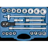 SW-Stahl 07663L Dopsleutelset I 21-delig I 3/4 inch I twaalfkant I gereedschapskoffer industriële kwaliteit