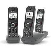 Gigaset AS490 Trio Analoge-/DECT-telefoon Nummerherkenning Zwart