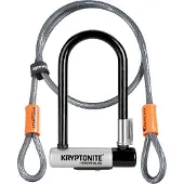 Kryptonite Moderate Beugelslot met kabel – Fiets – ART-2 Slot – Beugelslot Elektrische Fiets – 22,9 cm lang – Staal – Zwart/Zilver
