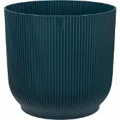 Elho Vibes Fold Rond Wielen 35 - Bloempot voor Binnen - 100% Gerecycled Plastic - Ø 34.9 x H 32.4 cm - Diepblauw