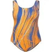 Ulla Popken Badpak navy / lichtblauw / oranje