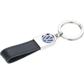 Troika sleutelhanger Volkswagen met leer - VW lederen sleutelhanger - Luxe Volkswagen Logo Strap Sleutelhanger - super leuk kado om te geven