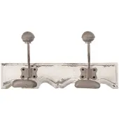 Clayre & Eef Wandkapstok 2 Haken 23x6x10 cm Wit Hout