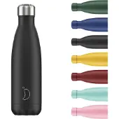 Chilly's Herbruikbare roestvrijstalen waterfles | Lekvrij en beslaat niet | Zwart | 500ml
