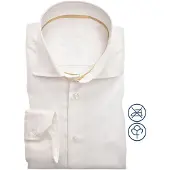 Ledub Slim Fit Overhemd ecru, Effen