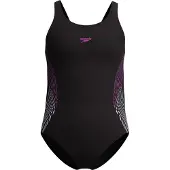 Speedo Placement Muscleback Swimsuit Zwart 5-6 Years Meisje
