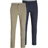Jack & Jones Chino 'Macro Dave' beige / donkerblauw
