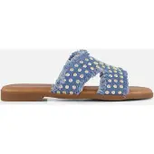 Ann Rocks Denim Slippers blauw Synthetisch Maat 38
