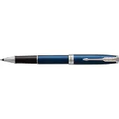Parker Sonnet rollerballpen | blauw gelakt met palladium trim | fijne punt zwarte inkt | geschenkverpakking