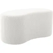 Leitmotiv Poef Ada Wave - Wit - 80x43x36cm - Scandinavisch
