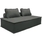 Sweeek 2 zits fauteuil voor modulaire bank in gestoffeerde stof Donkergrijs