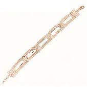 Charme Bijoux Strass -Armband -goudkleurig- 18 cm -