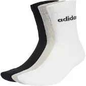Adidas Sportsokken 'Linear Crew Cushioned 6 Pair Pack' grijs / zwart / wit