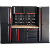 HBM expert modulair werkplaatssysteem, 10-delig, zwart rood