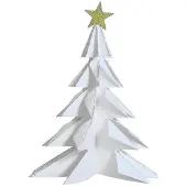 House of Nature Deco Kerstboom papier 28cm wit wit Papier Decoratieve kerstbomen
