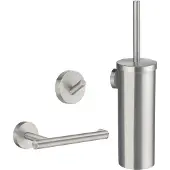 Smedbo Home Smart Pack Toilet Accessoireset - Geborsteld Nikkel - Messing - Accessoires, Toilet accessoires, Toilet accessoires sets - 7391447094077