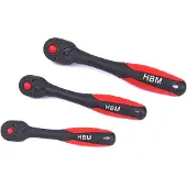 HBM professionele premium ratels 72 tands rood zwart