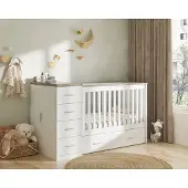 Cabino Combi Ledikant Memphis Wit Grijs unisex