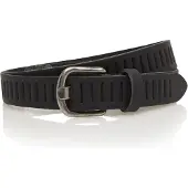 Timbelt Leren Gleufjes Riem 3 cm Zwart