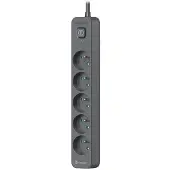 Tracer Power Line+ 1,8 meter, 6 stopcontacten, grafietkleur