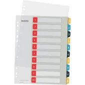 Leitz Cosy tabbladen, ft A4, 11-gaatsperforatie, PP, geassorteerde kleuren, set 1-10