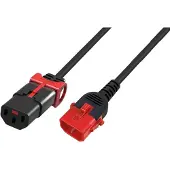 IEC LOCK C13 (met ) - C14 (met ) stroomkabel voor UPS/PDU - 3x 1.00mm / zwart - 1 meter