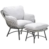 Garden Impressions Selene loungestoel incl voetenbank - rope taupe