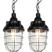QAZQA Set van 2 industriële hanglampen zwart - Cabin