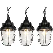 QAZQA Set van 3 industriele hanglampen zwart - Cabin