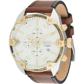 Diesel Analoog horloge 'SPIKED' bruin / goud / zilver