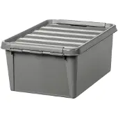 Smartstore Gerecycled Kunststof Magazijnbak 14 l Met deksel Grijs 30 x 40 x 18 cm