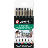 Taidepiste Pigma Brush 6-set Basic Colours