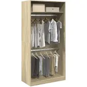 vidaXL Kledingkast 100x50x200 cm bewerkt hout sonoma eikenkleurig