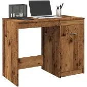 vidaXL Bureau 100x50x76 cm bewerkt hout oud houtkleurig